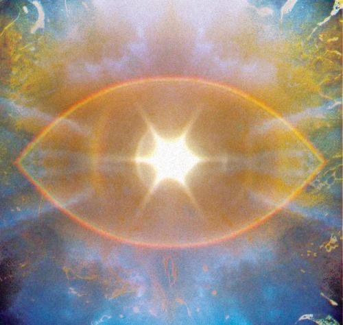Radiant sunburst eye painting